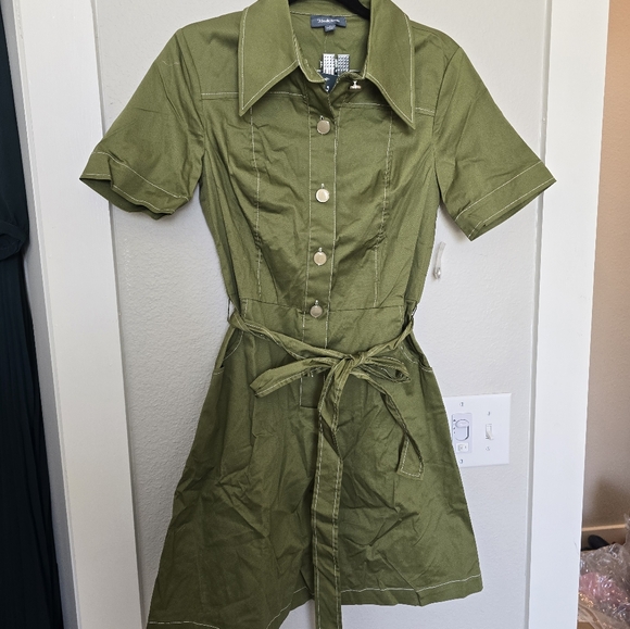 NWT Modcloth Olive Dress Size 2 - Picture 3 of 6